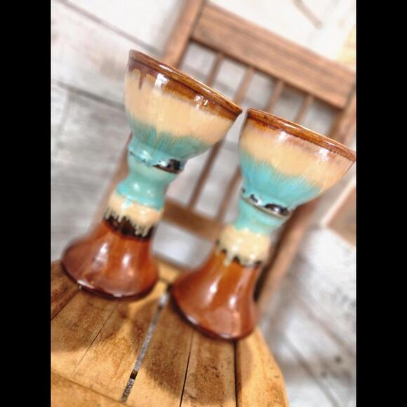 Ceramic Drip Glaze Candle Holder, Vintage Drip Glaze Ceramic Candle Holder - Picture 1 of 5